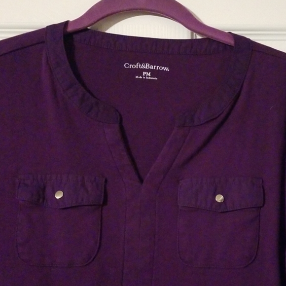 Purple short sleeve Croft & Barrow tee PM Medium - Picture 2 of 4